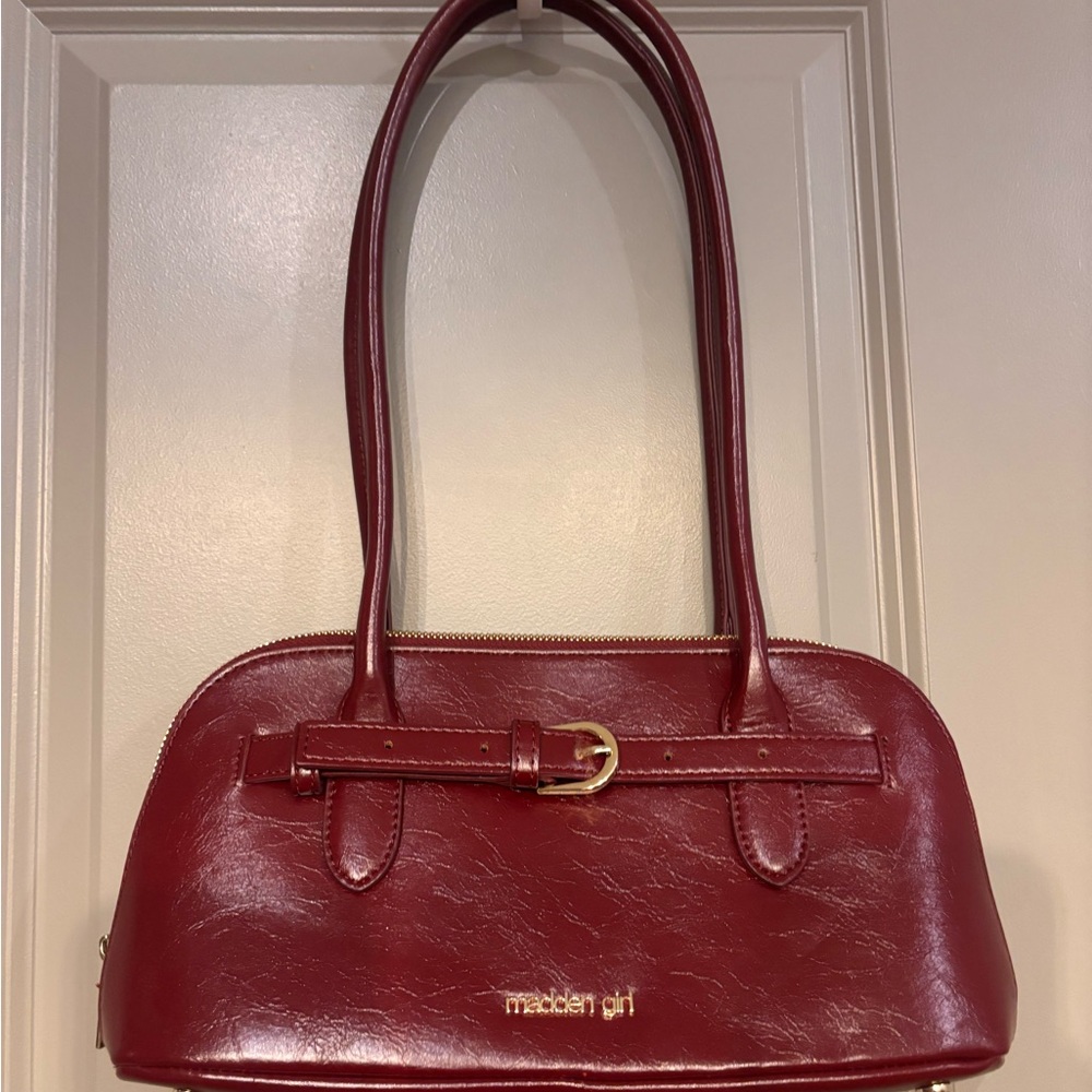 Madden Girl Burgundy Leather Shoulder Bag